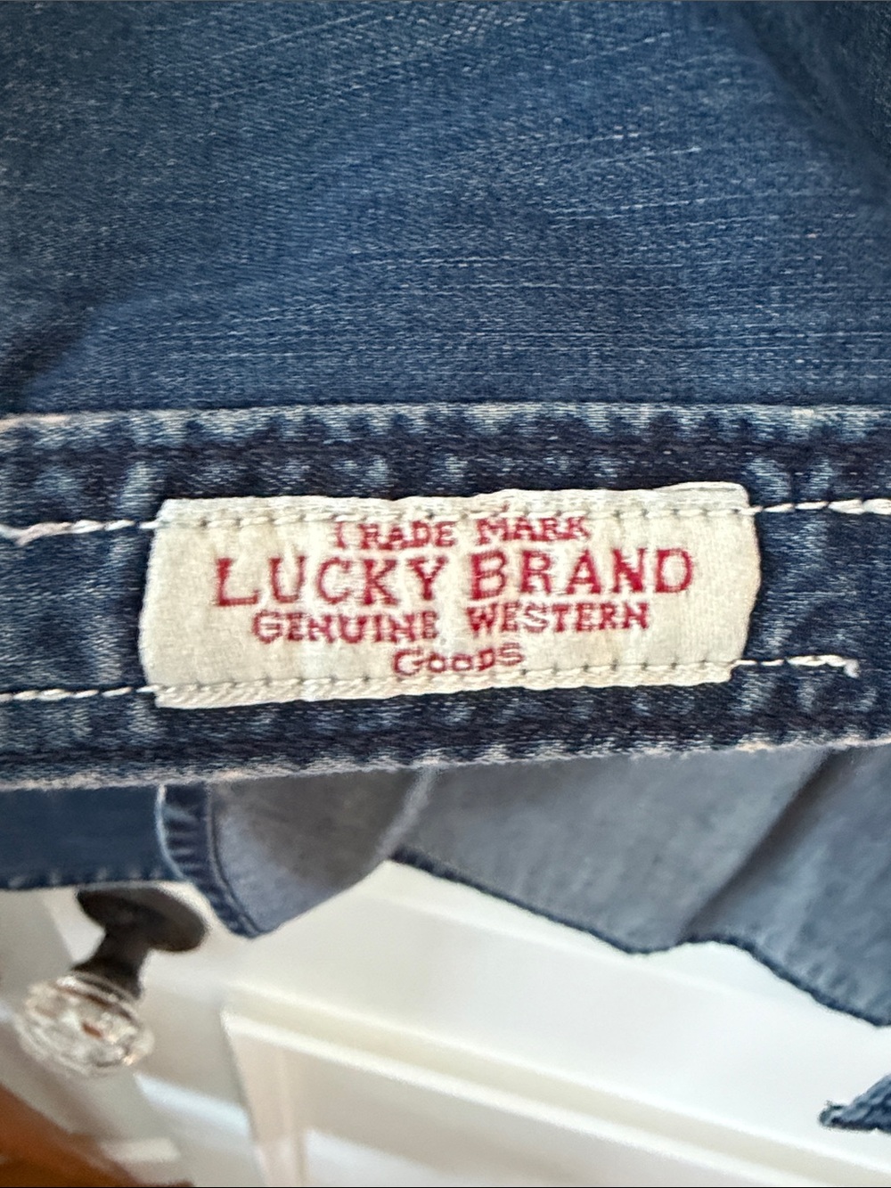 Lucky Brand Indigo Western Shirt with snap buttons - Picture 4 of 8